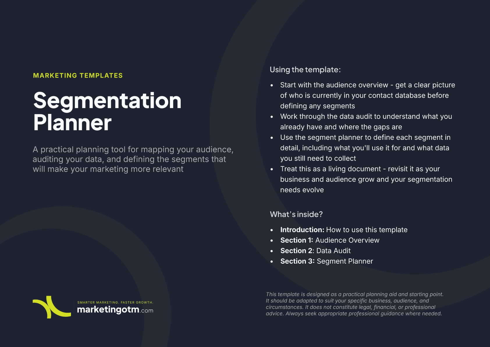 Audience Segmentation Planner template preview