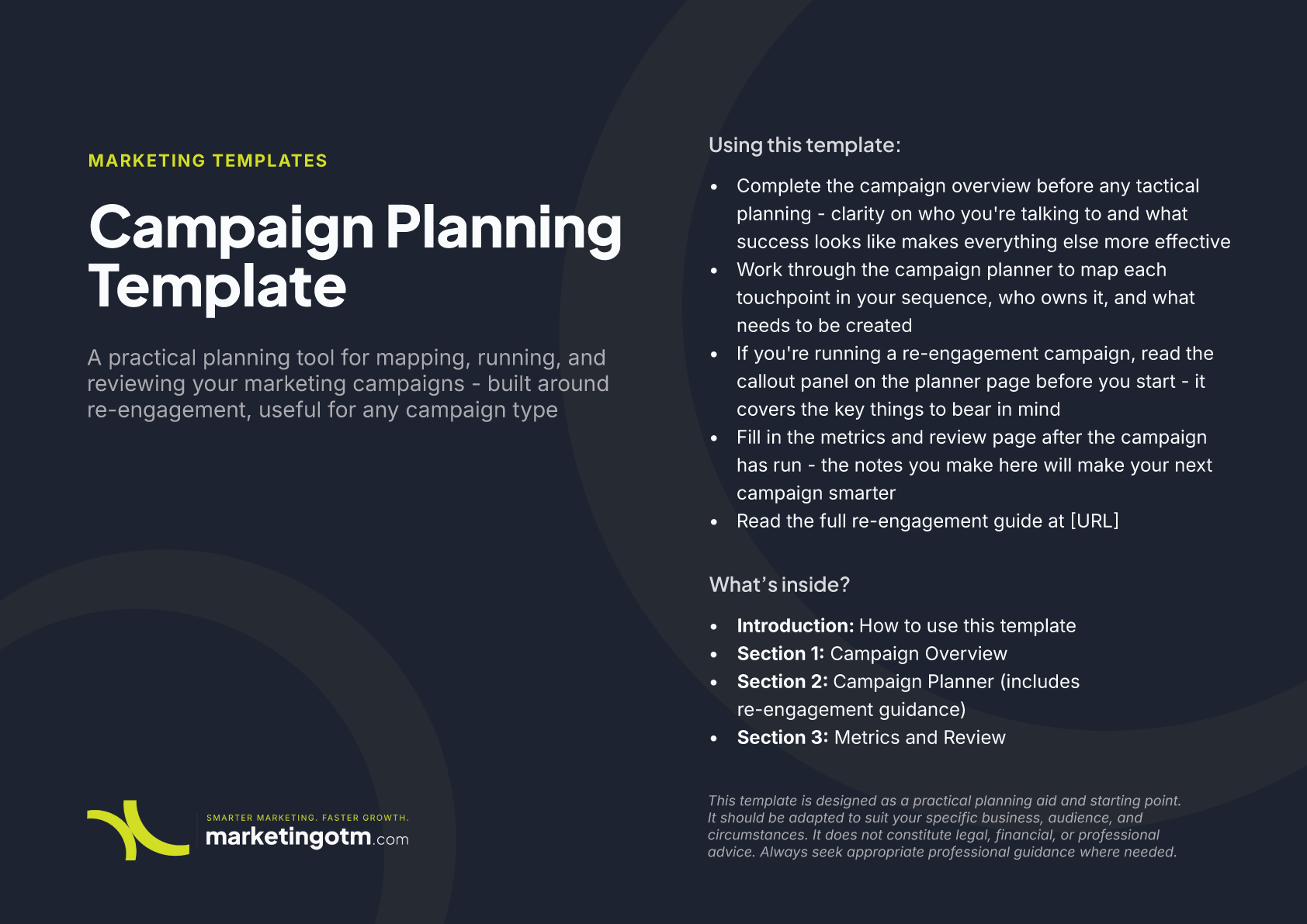 Re-engagement Campaign Planner template preview