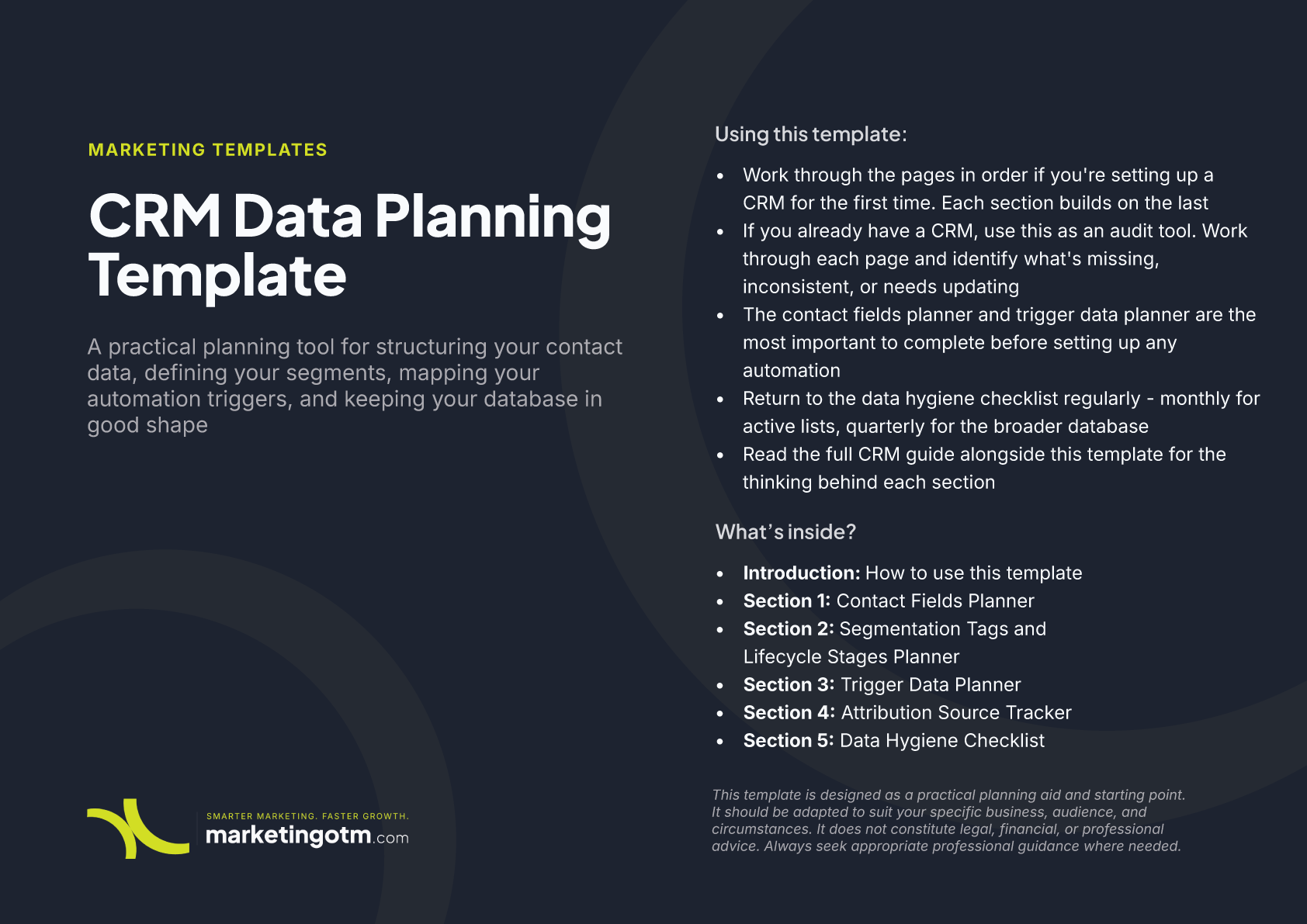 CRM Data Planning Template preview